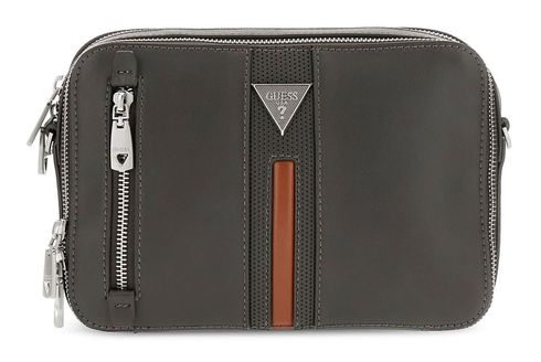 GUESS Torino Camera Bag Double Zip Anthracite Grey