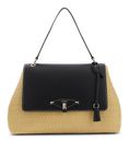 GUESS Maggie Straw Flap Shoulder Bag L Natural / Black GUESS Maggie Straw Flap Shoulder Bag L Natural / Black