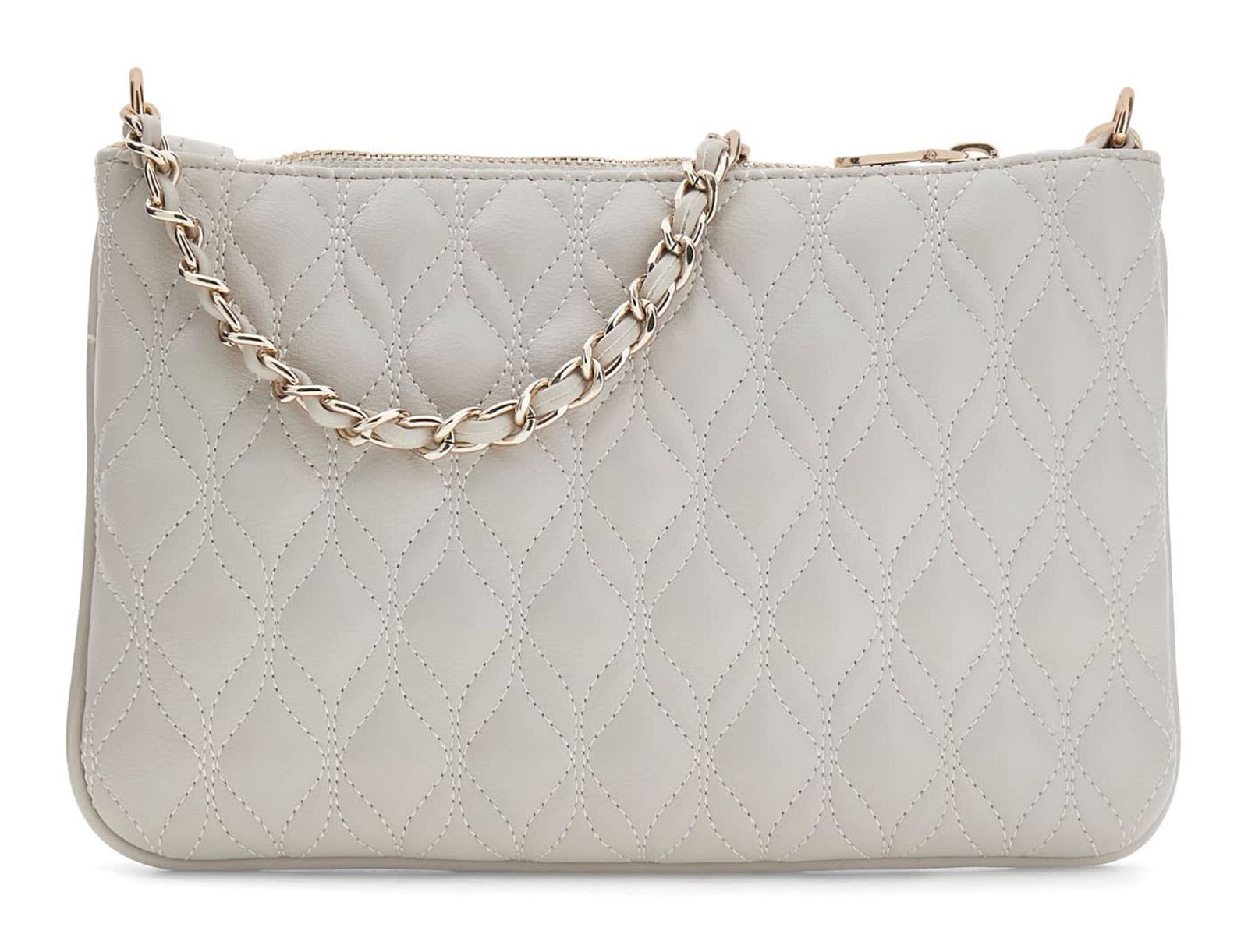 GUESS Maxine Quilted Flat Pouch Light Taupe GUESS Maxine Quilted Flat Pouch Light Taupe