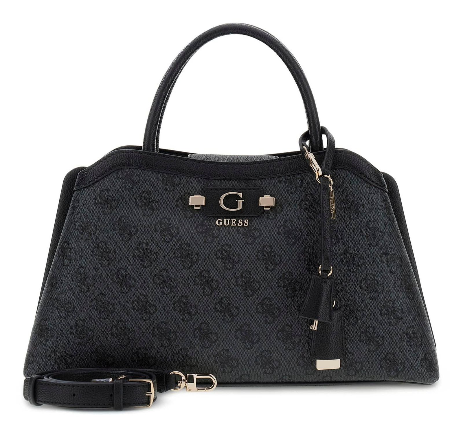 GUESS Lindsey Girlfriend Satchel Coal Logo GUESS Lindsey Girlfriend Satchel Coal Logo