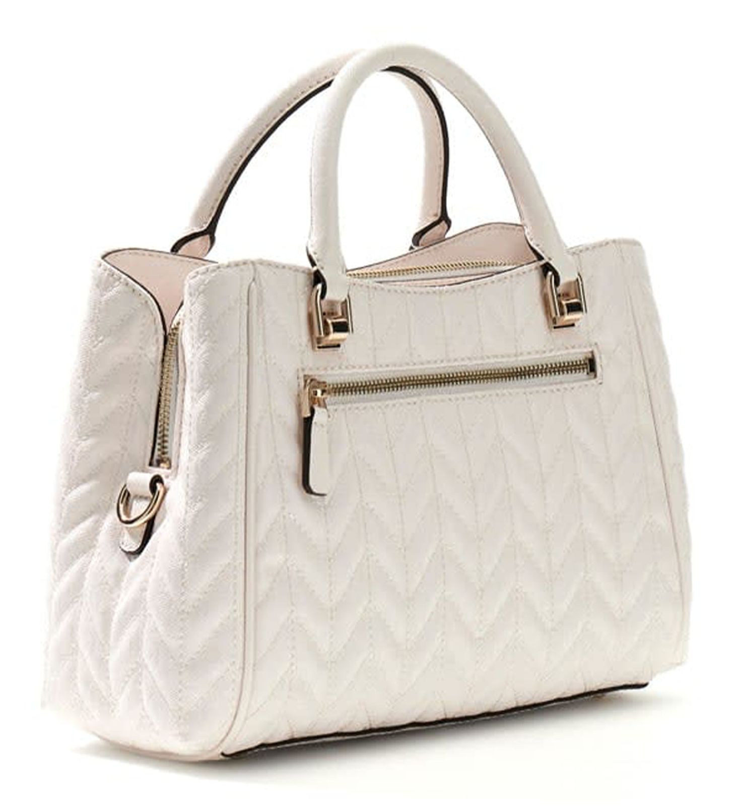 GUESS Stacey Girlfriend Satchel Cream White GUESS Stacey Girlfriend Satchel Cream White