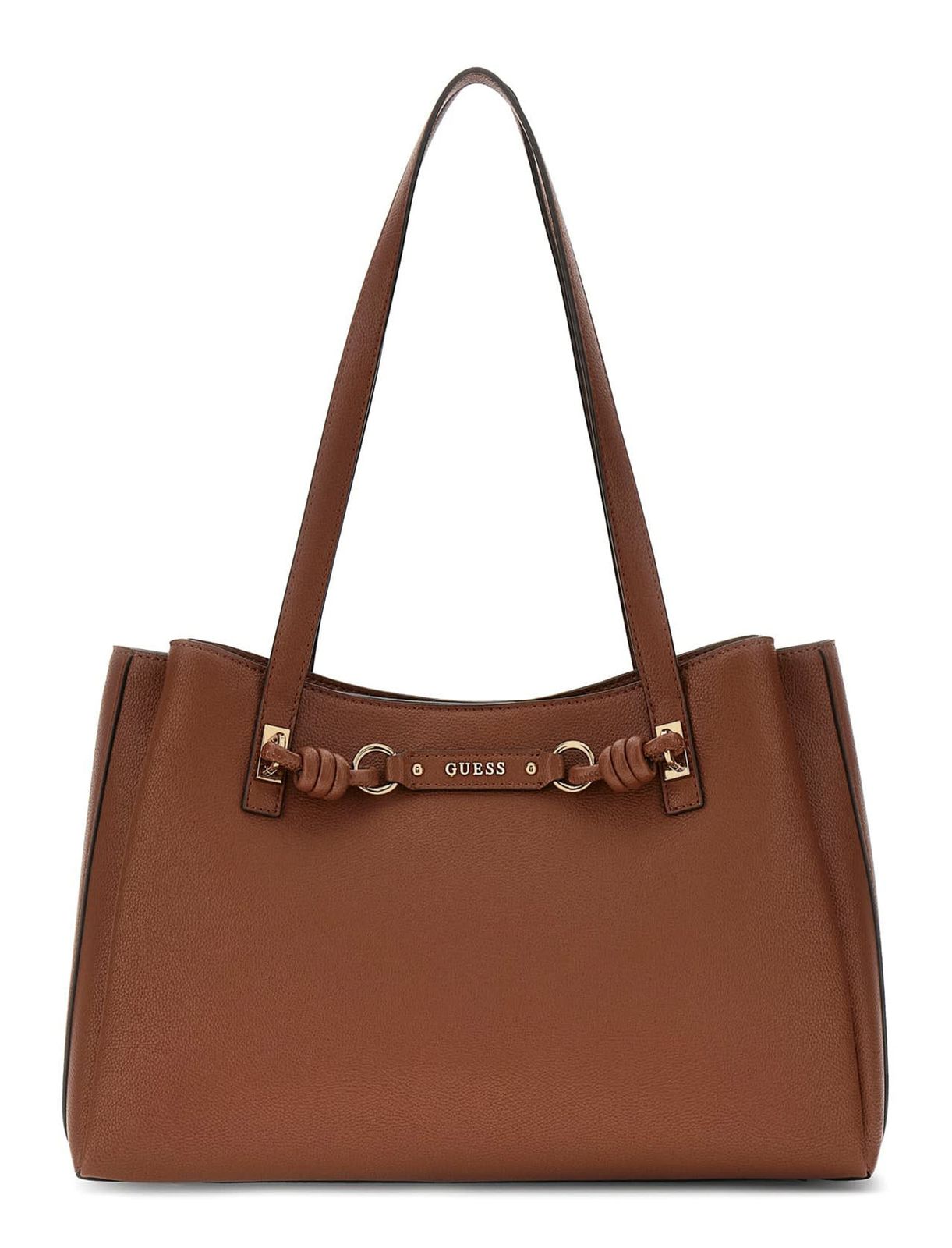 GUESS Camelia 3 Compartment Tote Cognac