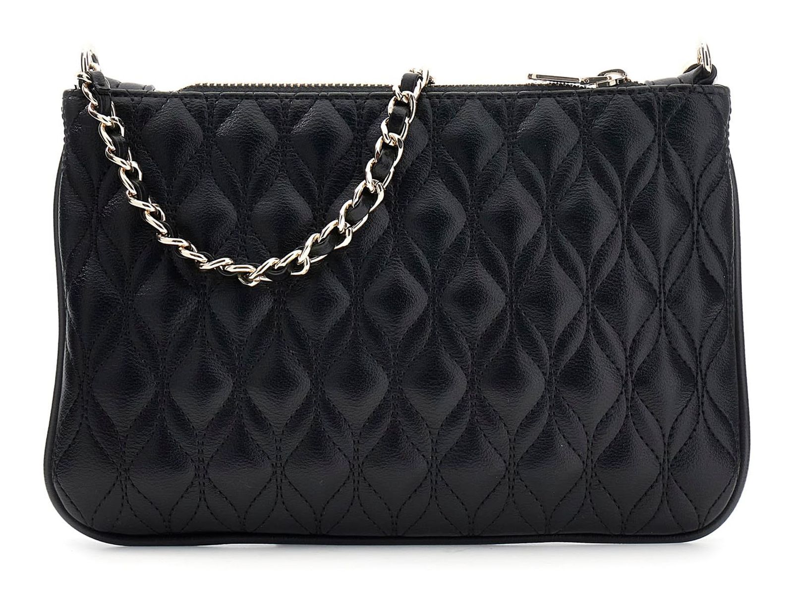GUESS Maxine Quilted Flat Pouch Black GUESS Maxine Quilted Flat Pouch Black