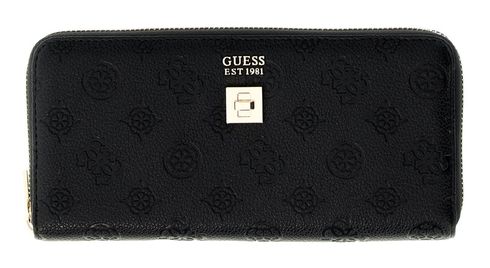 GUESS Ella Logo SLG Zip Around L Black Logo GUESS Ella Logo SLG Zip Around L Black Logo