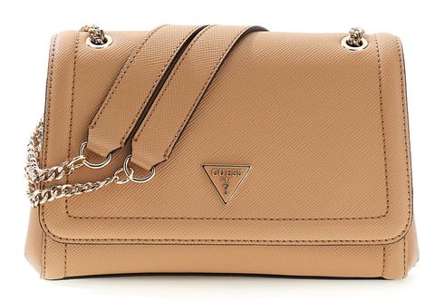 GUESS Noelle II Convertible Xbody Flap Bag Beige GUESS Noelle II Convertible Xbody Flap Bag Beige