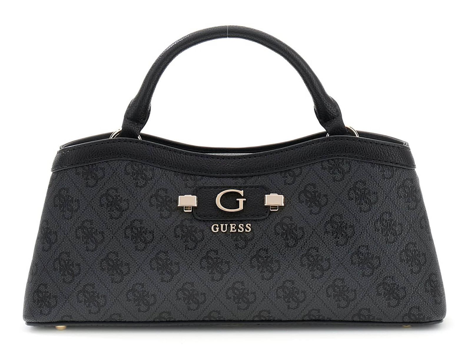 GUESS Lindsey 2 Compartment Satchel S Coal Logo GUESS Lindsey 2 Compartment Satchel S Coal Logo