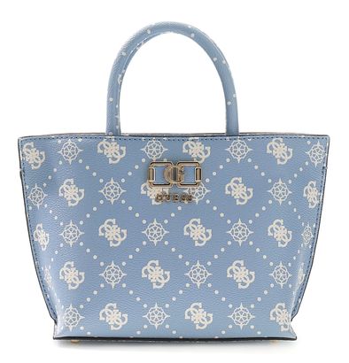 GUESS Emelie Logo Mini Tote Light Blue Logo