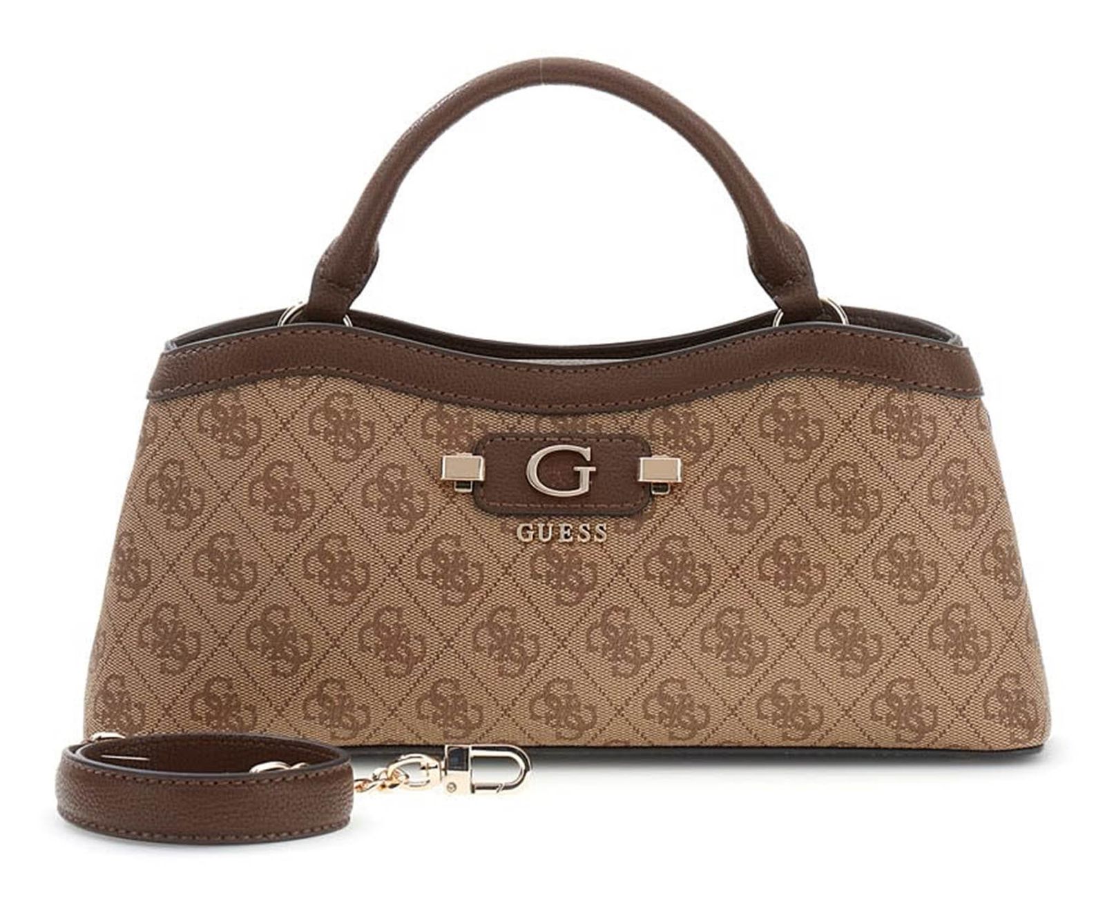 GUESS Lindsey 2 Compartment Satchel S Latte Logo