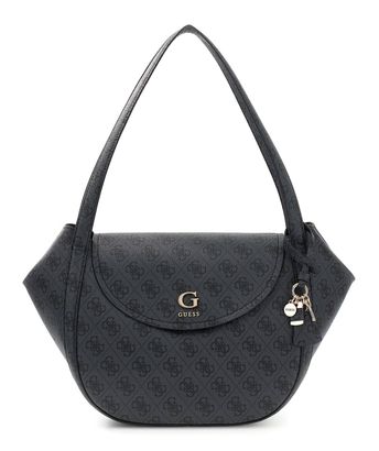 GUESS Coleen Logo Flap Shoulder Bag Coal Logo