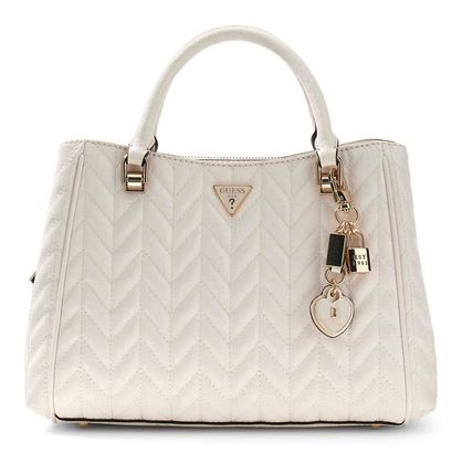 GUESS Stacey Girlfriend Satchel Cream White