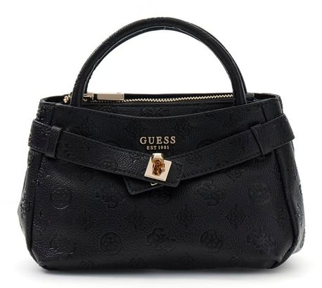 GUESS Ella Logo Mini Satchel Black Logo