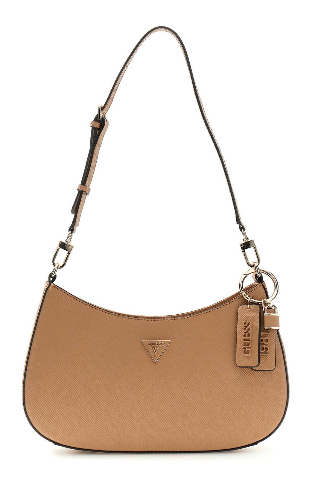 GUESS Noelle II Top Zip Shoulder Bag Beige