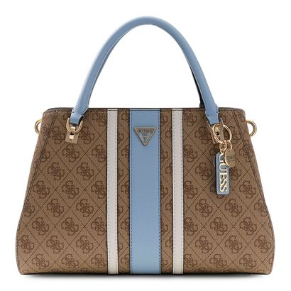 GUESS Noelle II Luxury Satchel Latte Logo / Light Blue GUESS Noelle II Luxury Satchel Latte Logo / Light Blue