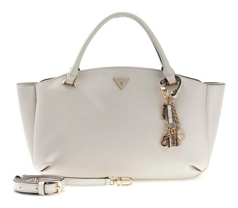 GUESS Gilda 3 Compartment Satchel Cream White GUESS Gilda 3 Compartment Satchel Cream White