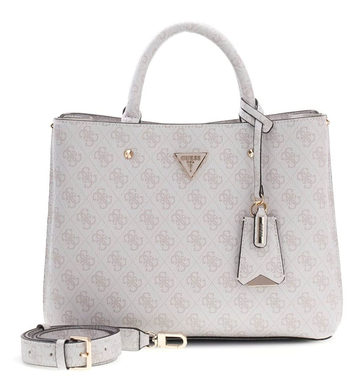 GUESS Meridian II Girlfriend Satchel Bag Bone Logo