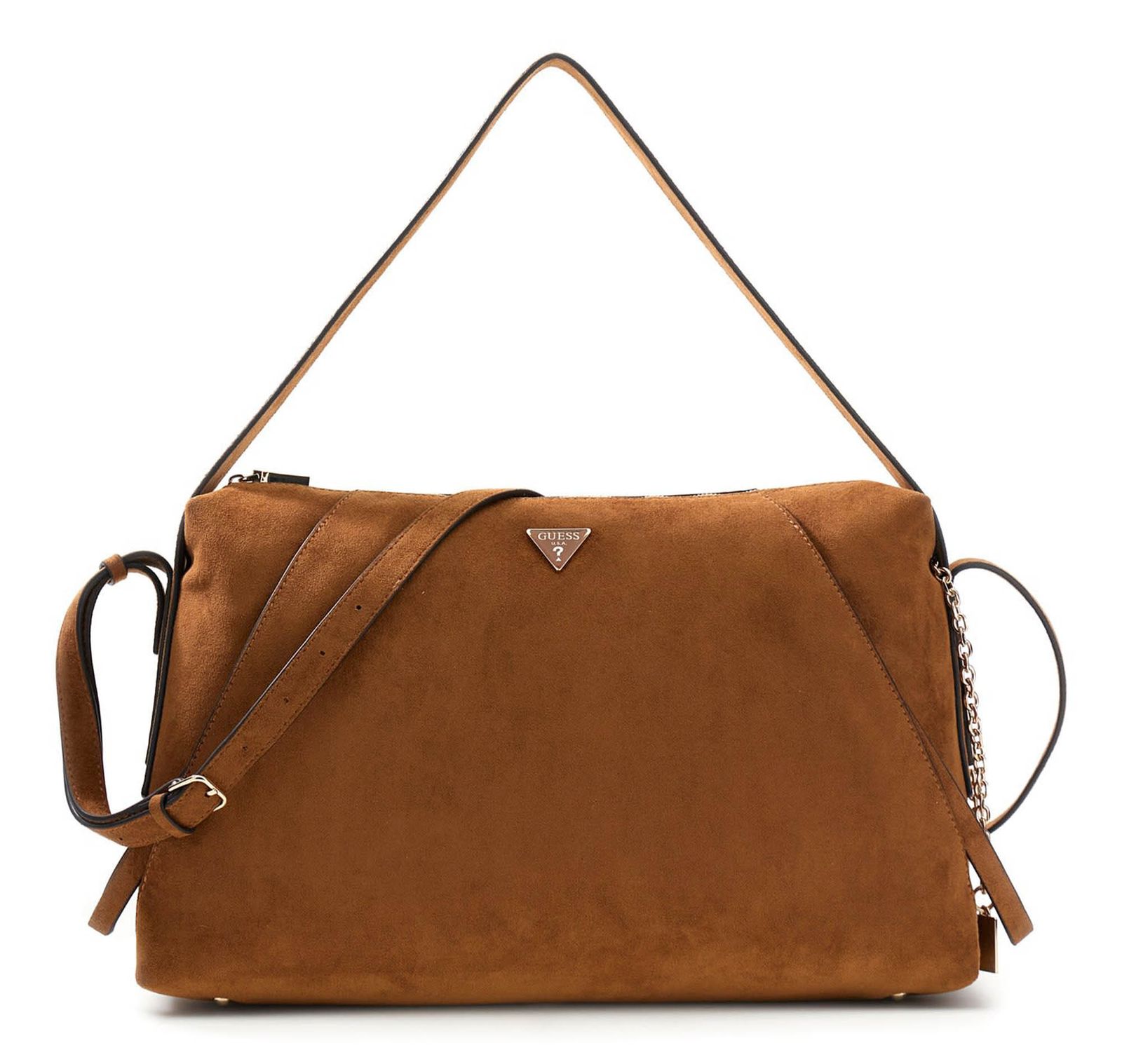 GUESS Devon Shoulder Bag L Cognac