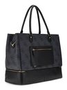 GUESS Zip Bottom Tote Coal Logo