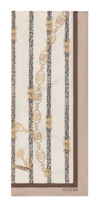 GUESS Printed Scarf 70X180 Light Taupe