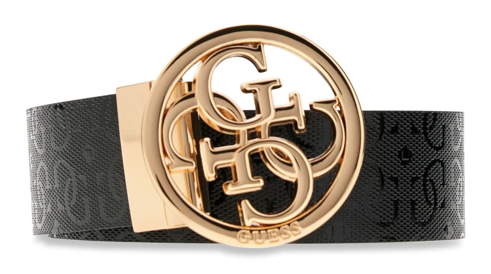 GUESS Stacey Adjustable & Reversible Belt H35 W105 Black / Light Blue - kürzbar