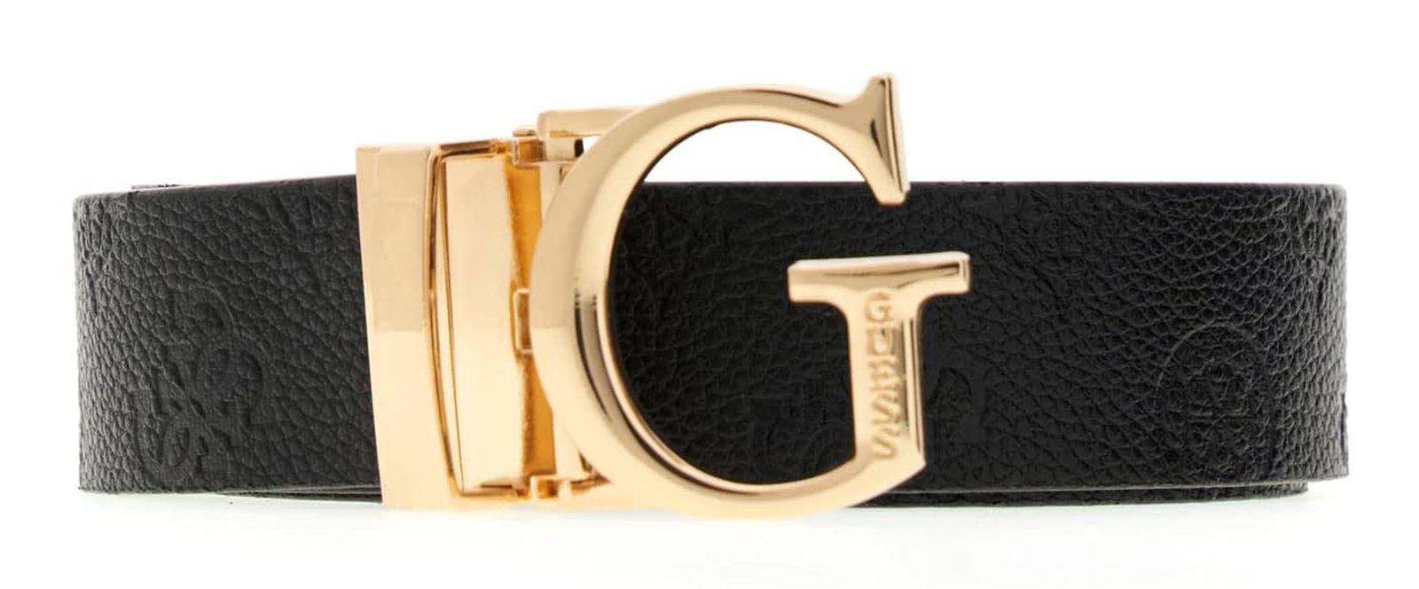 GUESS Ella Logo Adjustable And Reversible Pant Belt W85 Black Logo / Beige Logo - kürzbar
