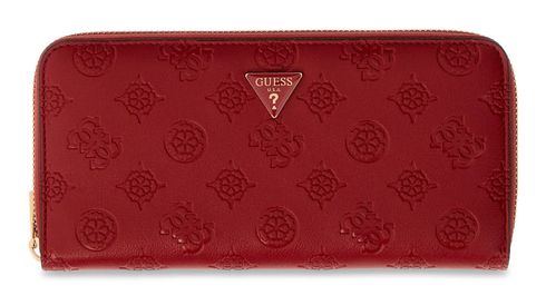 GUESS Diana SLG Zip Around Wallet L Dark Cherry Logo