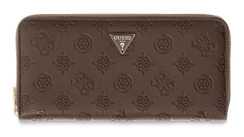 GUESS Diana SLG Zip Around Wallet L Chocolate Logo