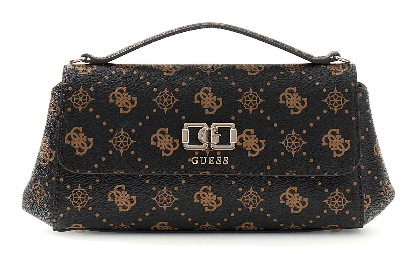 GUESS Emelie Logo Flap Crossbody Espresso Logo