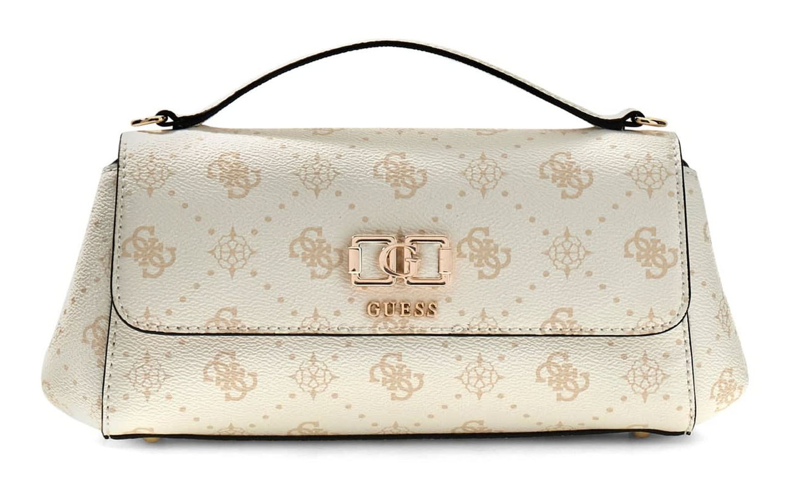 GUESS Emelie Logo Flap Crossbody White Logo