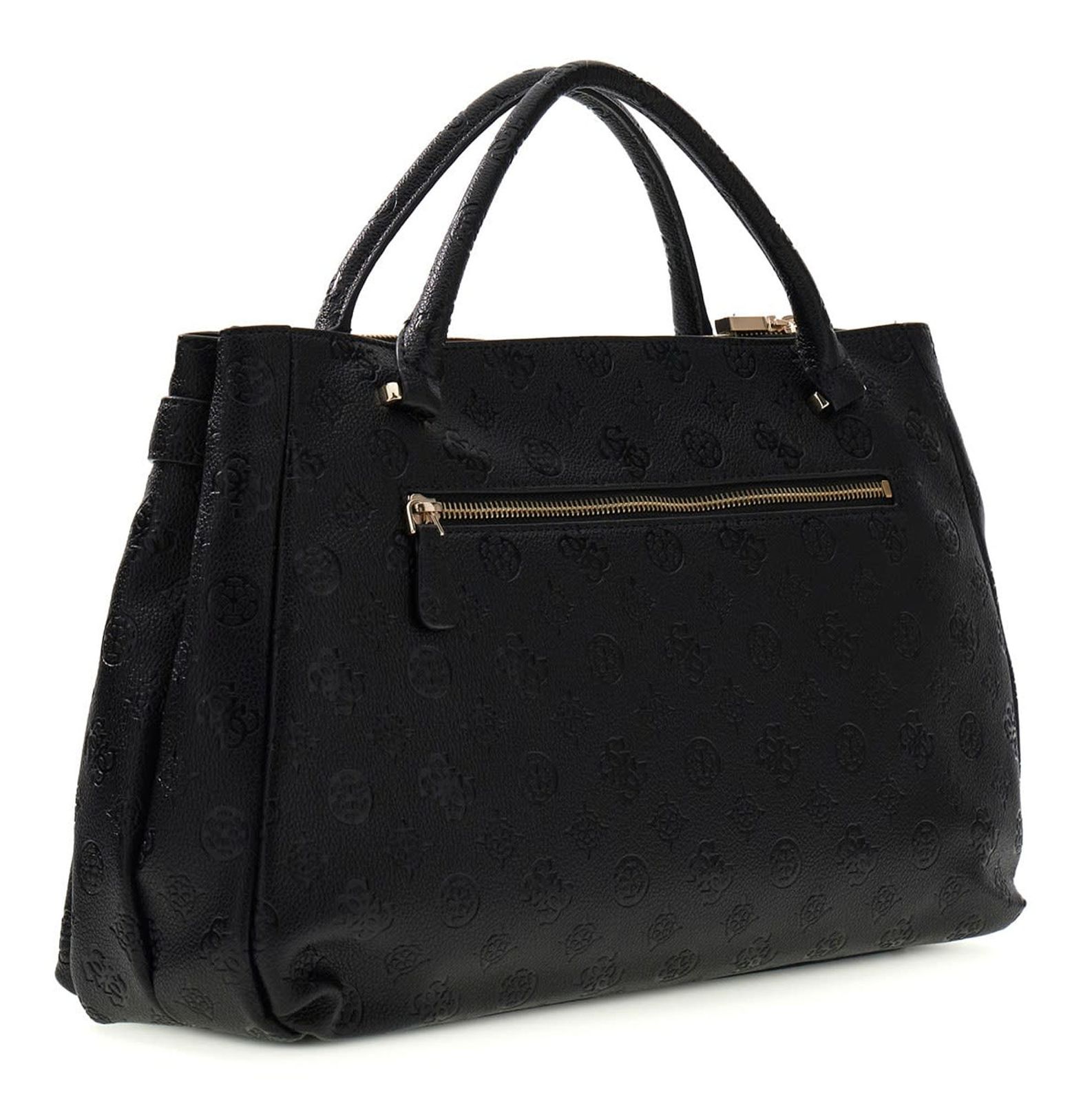 GUESS Ella Logo Girlfriend Satchel L Black Logo GUESS Ella Logo Girlfriend Satchel L Black Logo