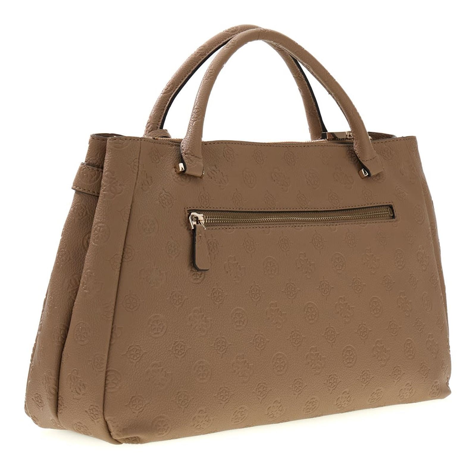 GUESS Ella Logo Girlfriend Satchel L Beige Logo GUESS Ella Logo Girlfriend Satchel L Beige Logo