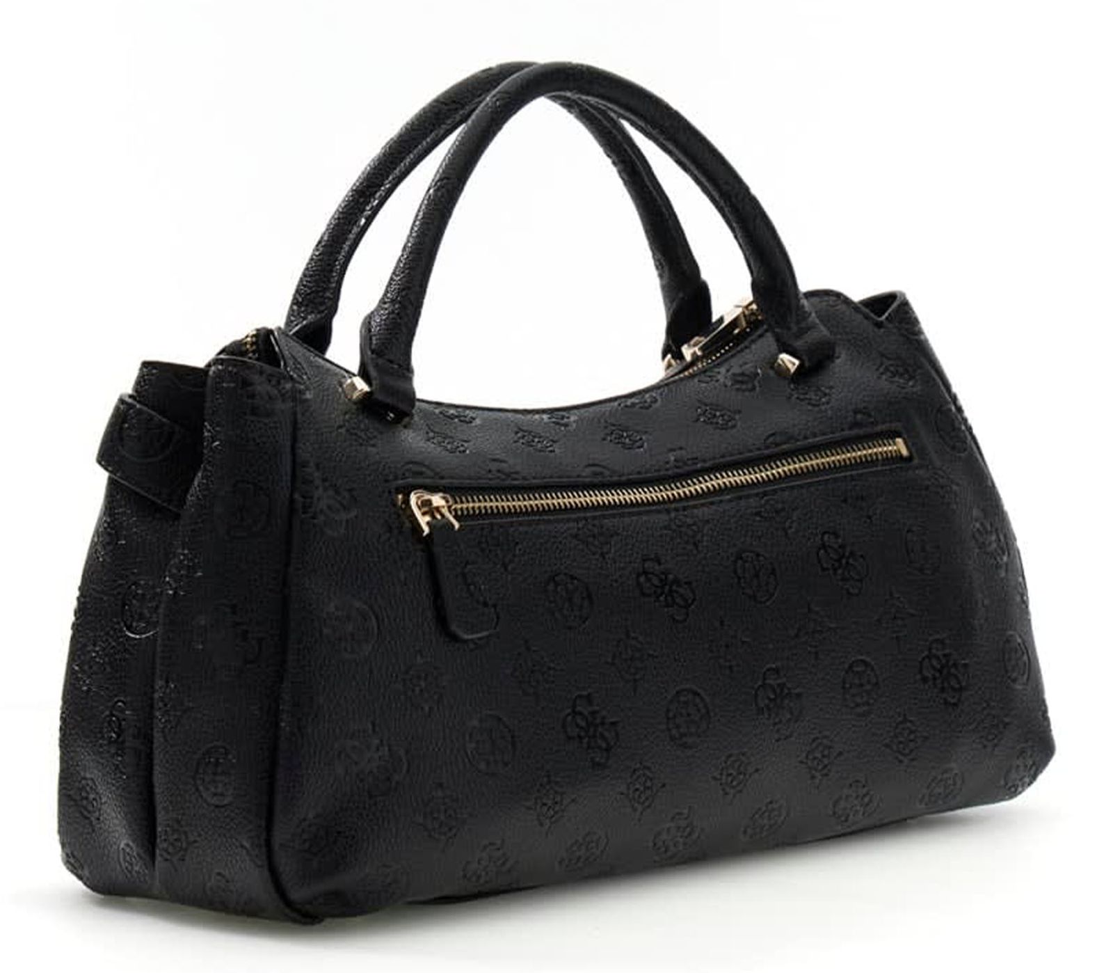 GUESS Ella Logo Girlfriend Satchel Black Logo GUESS Ella Logo Girlfriend Satchel Black Logo