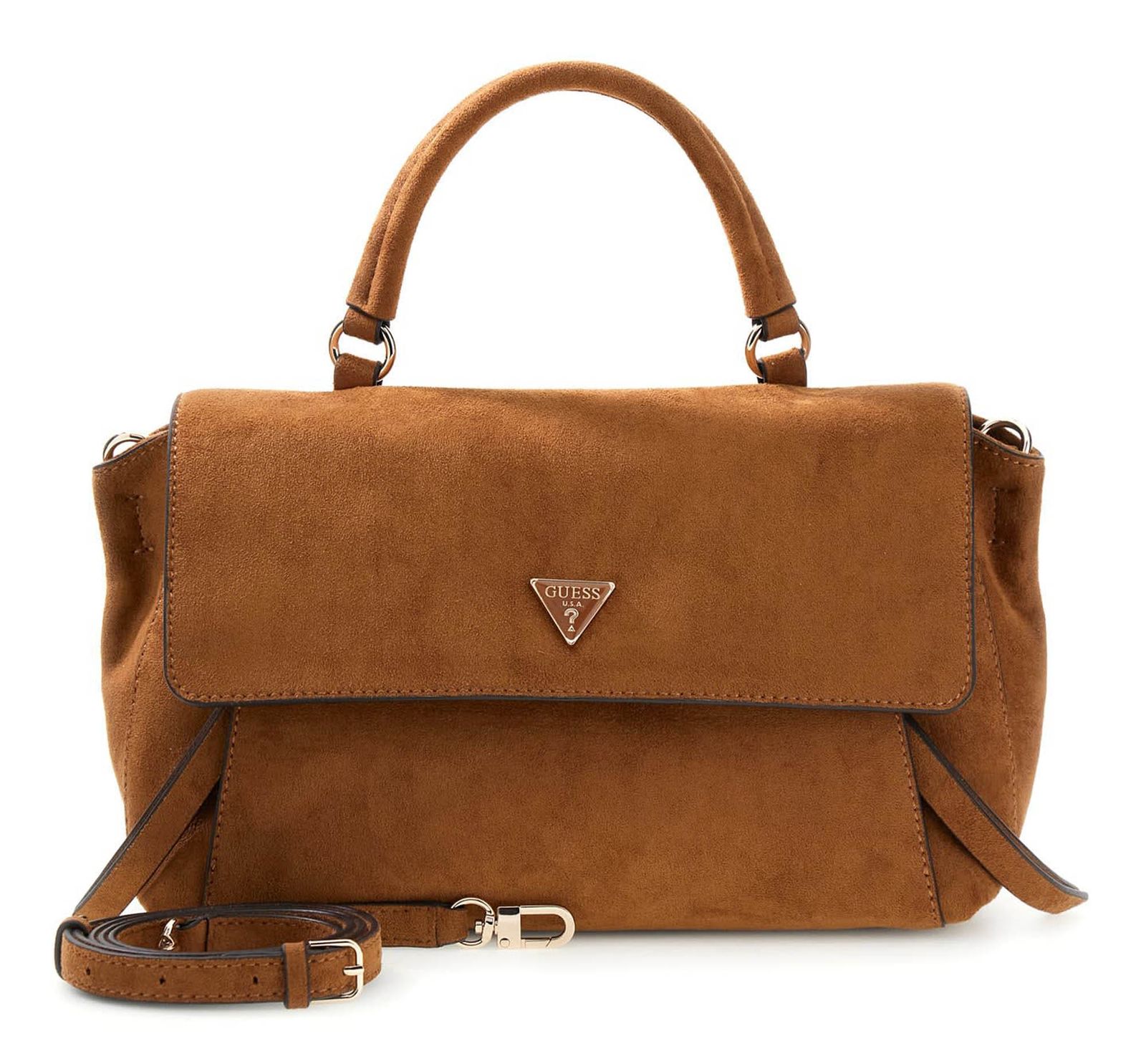 GUESS Devon Top Handle Flap Cognac