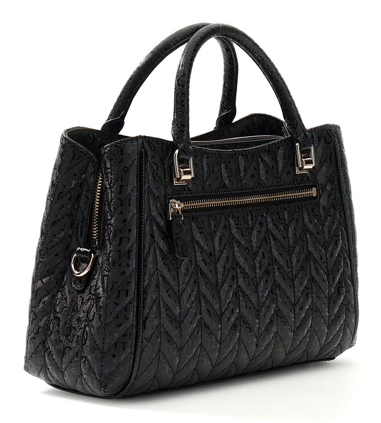 GUESS Stacey Girlfriend Satchel Black GUESS Stacey Girlfriend Satchel Black