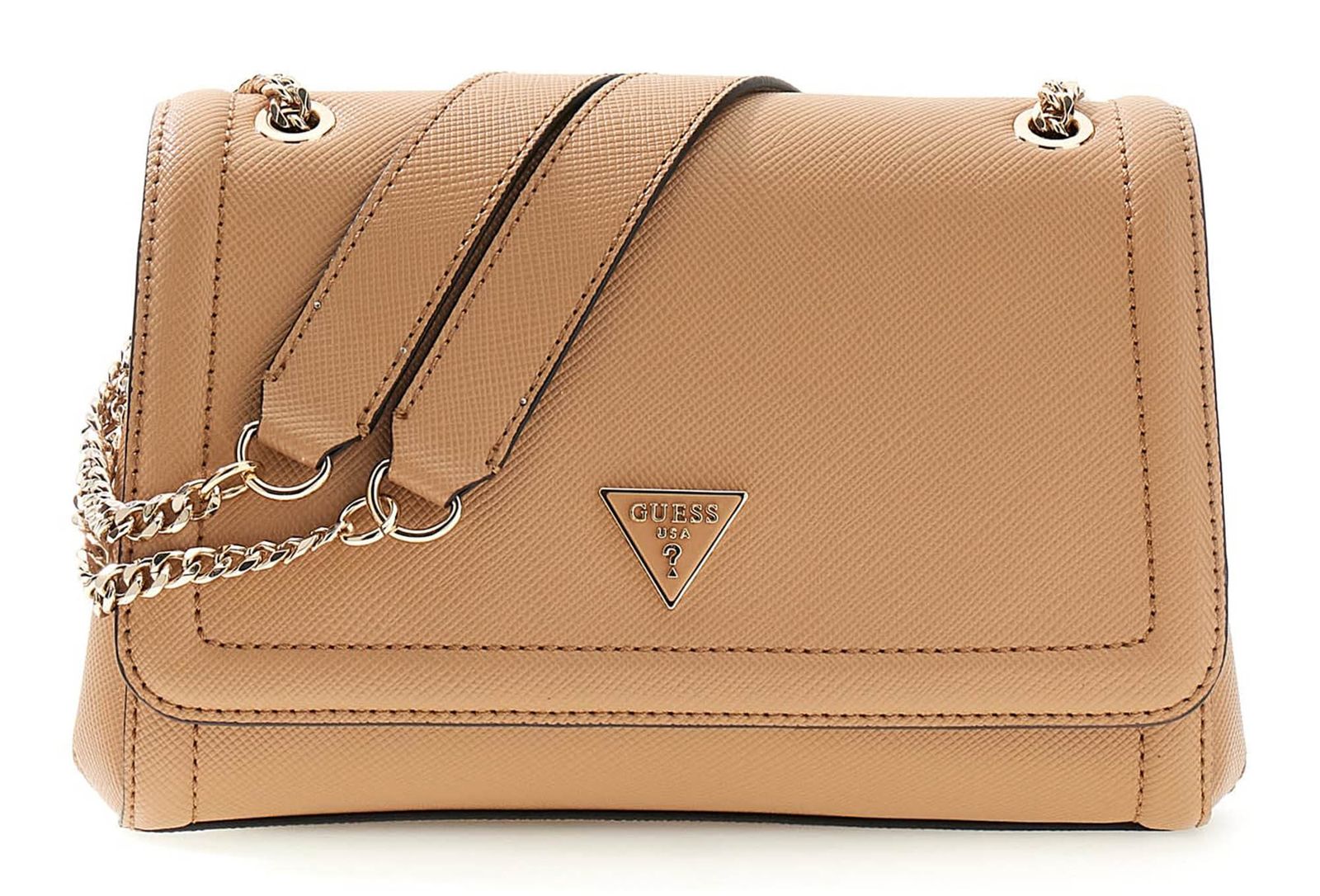 GUESS Noelle II Convertible Xbody Flap Bag Beige