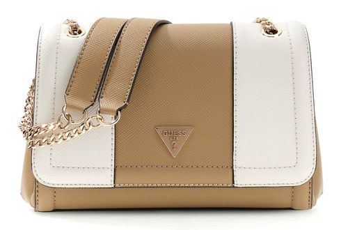 GUESS Noelle II Convertible Xbody Flap Bag Cream White / Beige