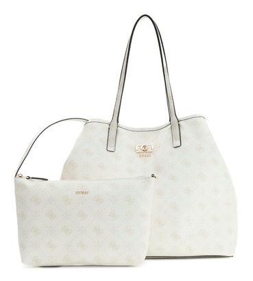 GUESS Emelie Logo 2 in 1 Tote L White Logo