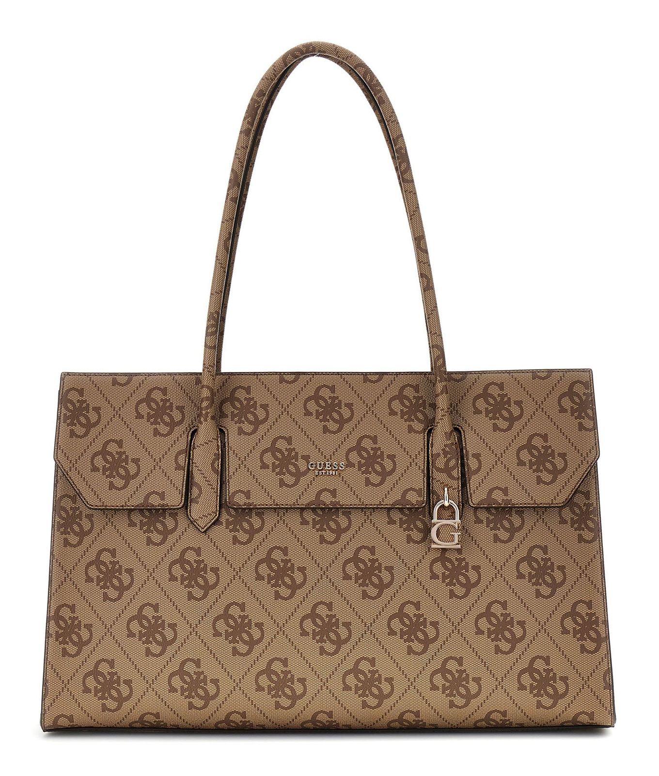 GUESS Kiera Tote Latte Logo