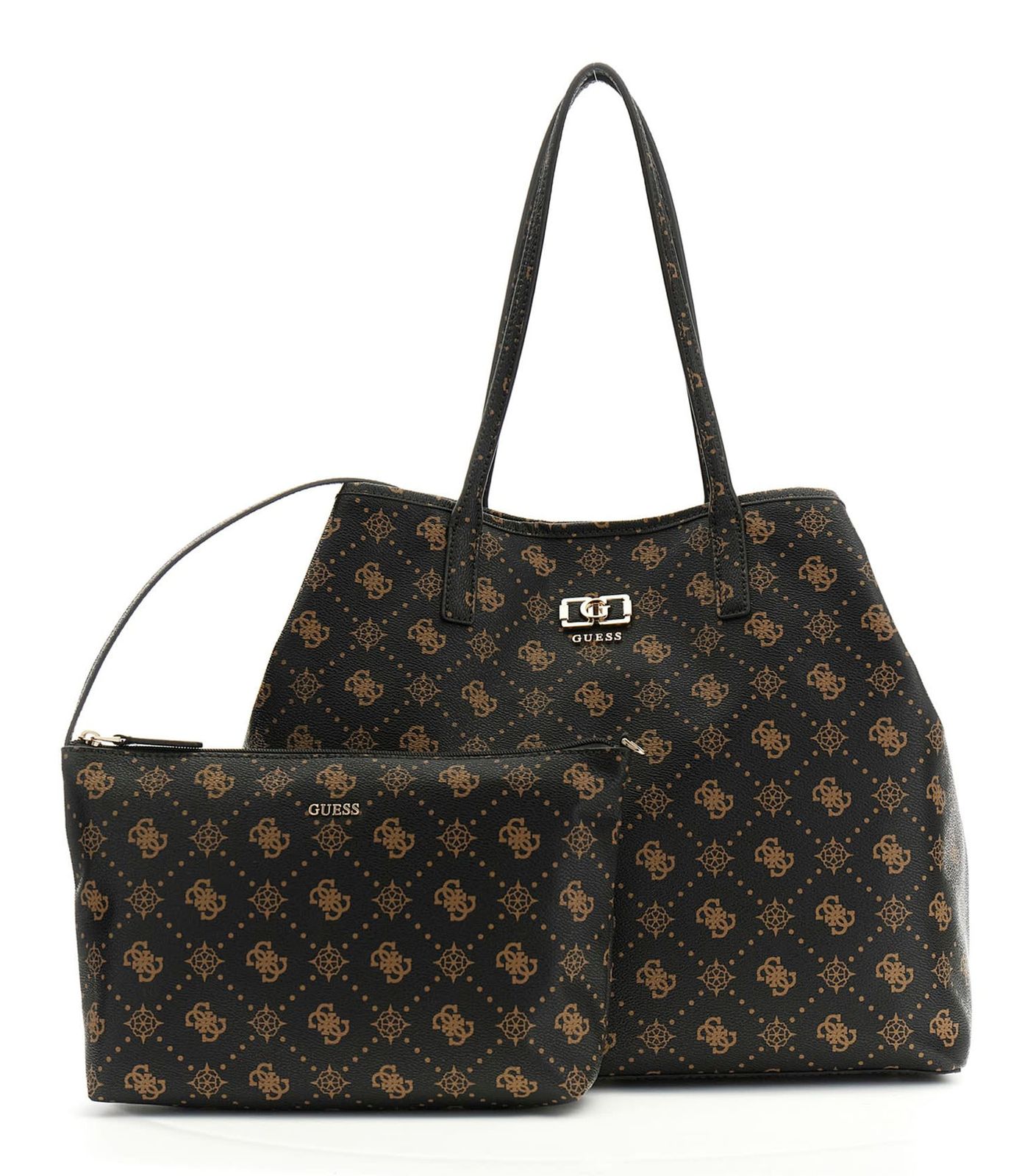 GUESS Emelie Logo 2 in 1 Tote L Espresso Logo