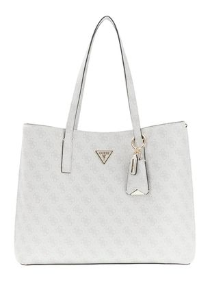 GUESS Meridian II Girlfriend Tote Bag Bone Logo GUESS Meridian II Girlfriend Tote Bag Bone Logo