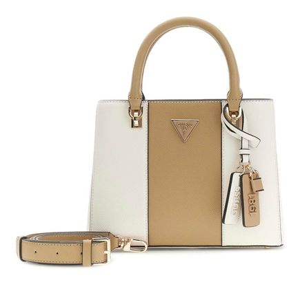 GUESS Noelle II Multi Compartment Satchel S Cream White / Beige