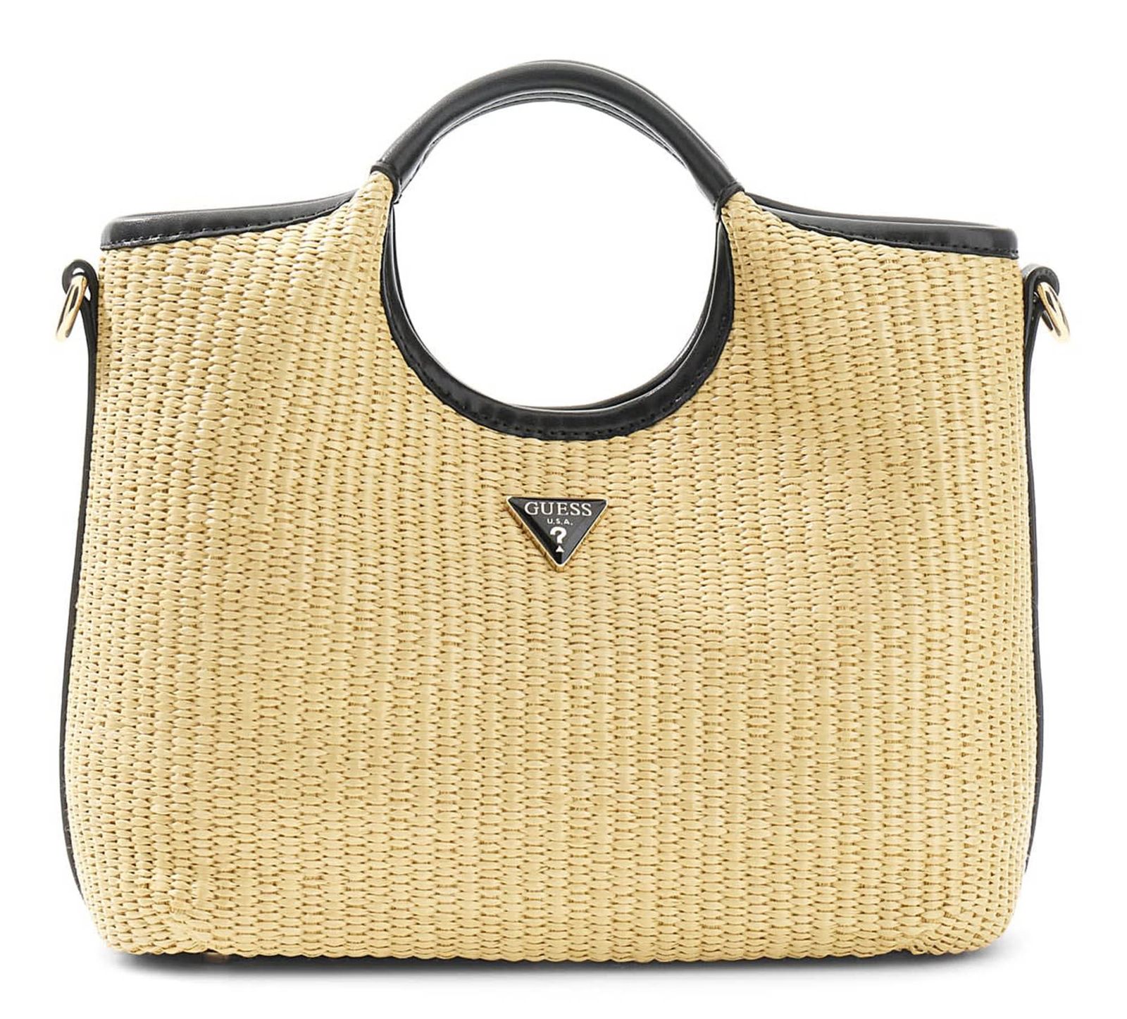 GUESS Kirsten Mini Satchel Natural / Black GUESS Kirsten Mini Satchel Natural / Black