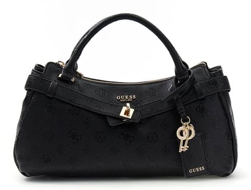 GUESS Ella Logo Girlfriend Satchel Black Logo