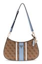 GUESS Noelle II Top Zip Shoulder Bag Latte Logo / Light Blue GUESS Noelle II Top Zip Shoulder Bag Latte Logo / Light Blue