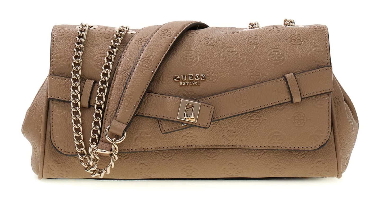 GUESS Ella Logo Convertible Xbody Flap Beige Logo