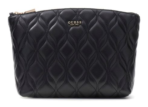 GUESS Maxine Top Zip Cosmetic Bag XL Black