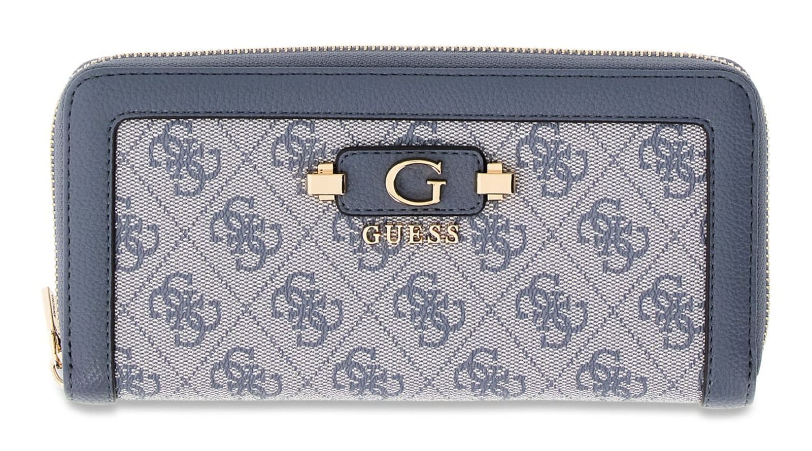 GUESS Lindsey SLG Zip Around Wallet L Slate Logo