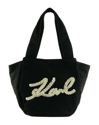 KARL LAGERFELD Le Ballet K / Signature Ruffled Logo Shopper Black