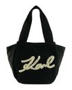 KARL LAGERFELD Le Ballet K / Signature Ruffled Logo Shopper Black