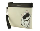 KARL LAGERFELD Ikon Choupette Pouch Cream White KARL LAGERFELD Ikon Choupette Pouch Cream White