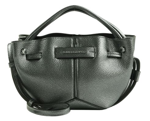 KARL LAGERFELD Le Ballet K / Pierced Mini Bucket Metallic Gunmetal KARL LAGERFELD Le Ballet K / Pierced Mini Bucket Metallic Gunmetal